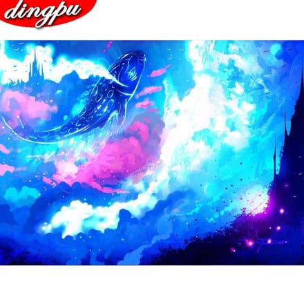 5D diamant schilderij volledige boor ronde diamant borduurwerk diamant kunst huisdecoratie 20X30CM blue