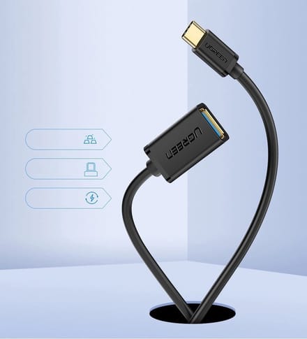 Ugreen - adapter - OTG-kabel van USB 3.0 naar USB Type C zwart - (30701)