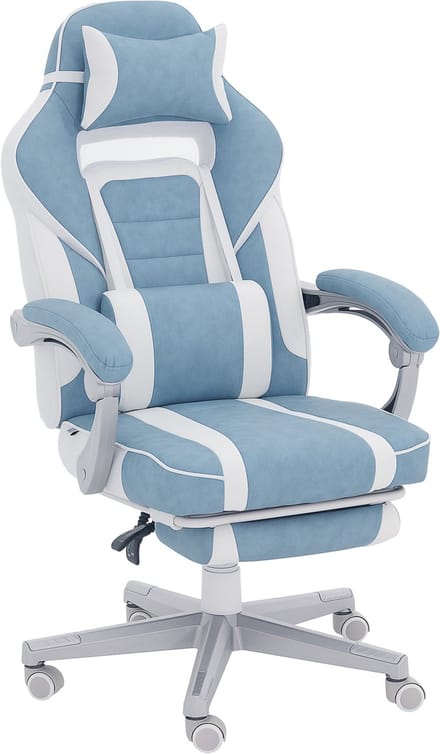 HOMCOM Gamingstoel - Polyurethaan - 63x63x123cm - Blauw