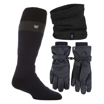 Heren Ski Set Nekwarmer Handschoenen & Thermische Ski Sokken Wintersportoutfit