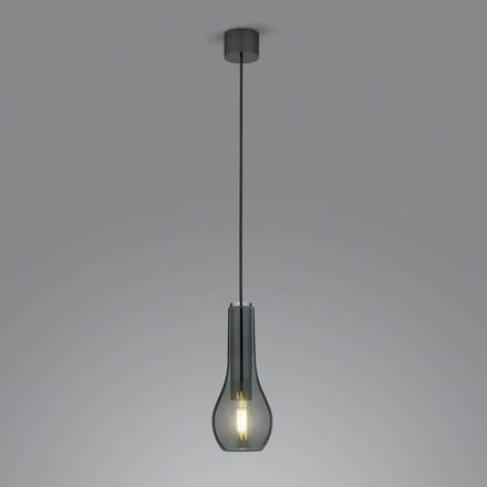 Helestra Hanglamp Gara met rookglas-kap, 1-lamp