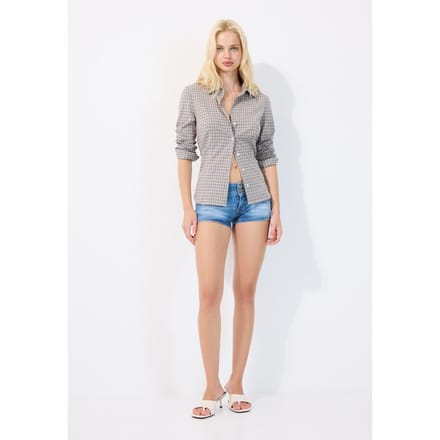 Stradivarius Getailleerd basisoverhemd  Bruin XS