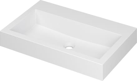 INK Momento wastafel polystone zonder kraangat 70 x 9 x 45 cm, mat wit