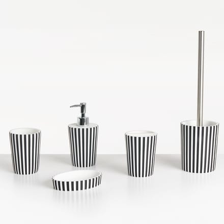 LIRCAY - Badkameraccessoireset - Zwart/Wit - Polyresin