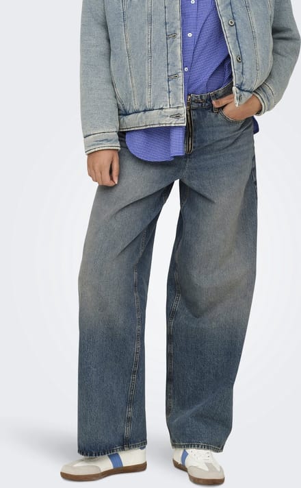 ONLY - ONLBAXTER MW ZIP WIDE RED DNM CRO - Dames - Jeans