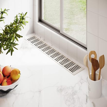 Ventilatierooster 100mm Geperforeerde Plaat - Diverse Lengtes en Kleuren Wit RAL9010