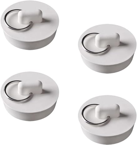 Set van 4 Universele Bad- en Keukenpluggen – Rubber Afvoerstop met Ophangring (30-33 mm)