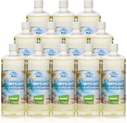 Bio-Ethanol met Zeegeur-PREMIUM- bioethanol 96,6%- biobrandstof – 12x1 liter