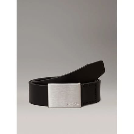 Calvin Klein Formal Plaque riem, 3,5 cm, zwart, heren, maat 80