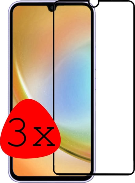 Screenprotector - 3 Stuks Geschikt voor Samsung Galaxy A34 - Full Cover - Beschermglas - Gehard Glas - Tempered Glass - Screen Protector