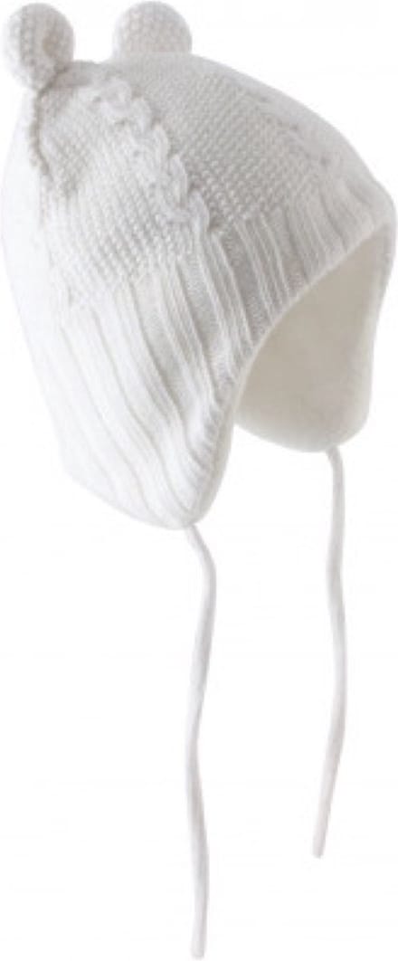 Babymuts/ Berenmuts WIT met fleecevoering KP701, maat 18-24 maanden