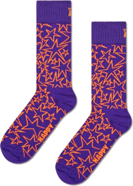 Happy Socks Mega Star Sock - unisex sokken - paars - Unisex - Maat: 41 - 46