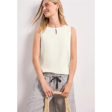 Top met ronde hals en uitgesneden detail