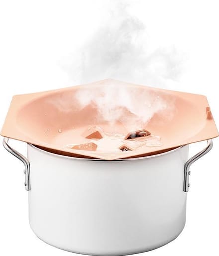 Escentiall. Pruttulhulp - Overkookdeksel Stoompan - Perzikroze - Deksel - Koken - Anti overkoken