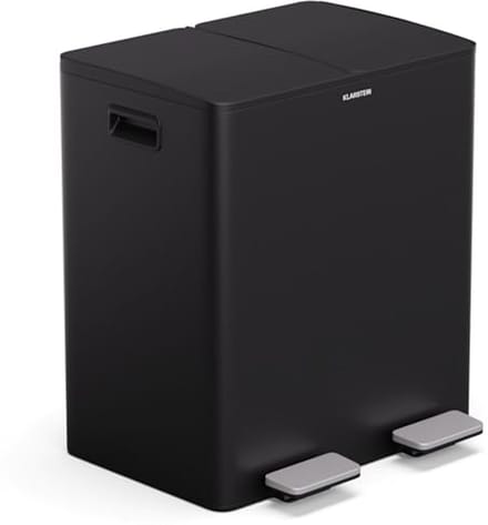 Moderne 40 liter afvalbak met soft-close deksel en 3 liter compostbak