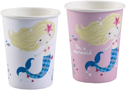 16 papieren bekertjes Be a Mermaid 250ml
