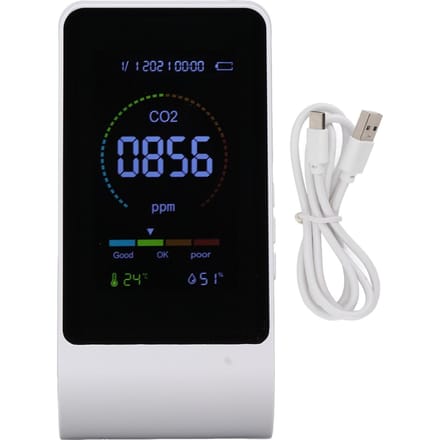 CO2 Monitor Koolstofdioxide Detector Binnenluchtkwaliteit Monitor Temperatuur Vochtigheid Detectie Wit white