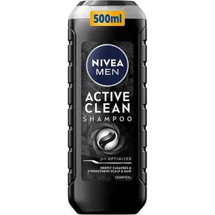 Nivea Men Active Clean - Houtskool Shampoo - 500ml - Fris - Diep Reinigend