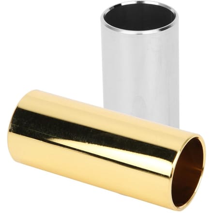 2 Pièces Acier Inoxydable Barre Slide Guitare Basse Accessoire de Remplacement Argenté Doré 6cm beige