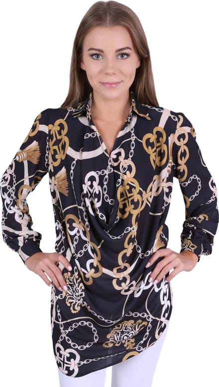 Zwart shirt met kettingen JOHN ZACK