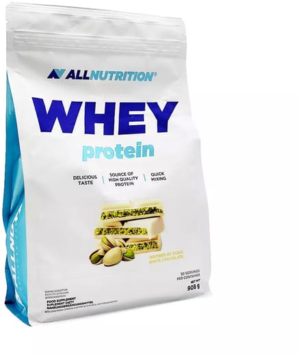 AllNutrition | Whey protein | Dubai White Chocolate Style | 908gr 30 servings | Eiwitshake | Proteïne shake | Eiwitten | Whey Protein | Whey Proteïne | Supplement | Concentraat | Nutriworld