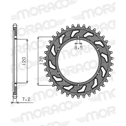 Motorfiets kroon Supersprox JTR312-40 # 1-4514-40 # 50-29005-40