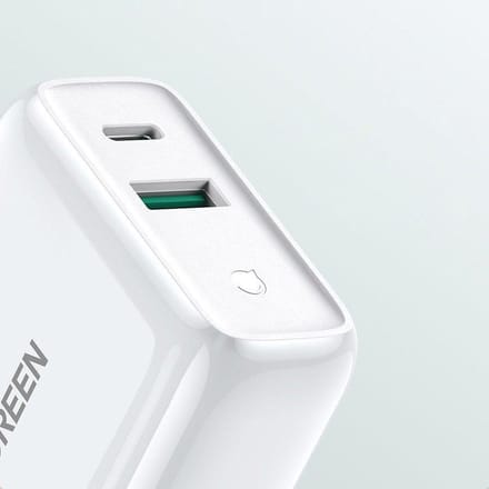 Ugreen - snelle - USB Type C / USB - 36 - W - Quick - Charge - 4.0 - Power - Delivery - witte - oplader - (60468 - CD170)