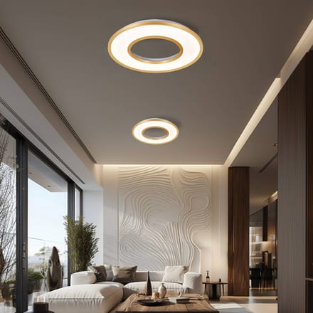 Viokef LED plafondlamp Valeria, geborsteld goudkleurig, Ø 60 cm, metaal