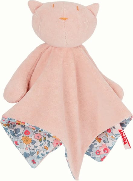 Adada - handgemaakte Franse knuffels - Gisel, de roze kat lovey - 28cm