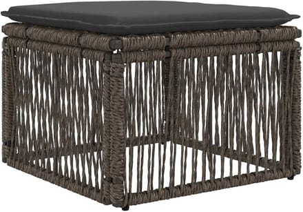 vidaXL - voetensteun - Grijs - poly - rattan