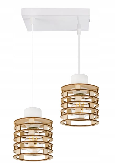 Dubbele Houten Hanglamp Loft Stijl - E27 Fitting