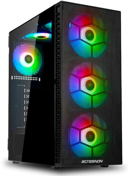 ScreenON - Game Computer / Gaming PC - Ryzen 5 - 500GB SSD - 16GB RAM - RTX 3050 - Game PC TX88793 - Windows 11