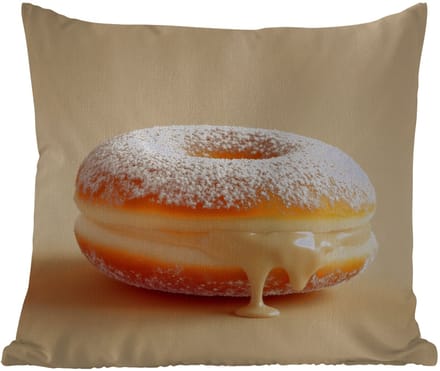 Buitenkussen - Donut - Romig - Poedersuiker - Beige - 45x45 cm - Weerbestendig