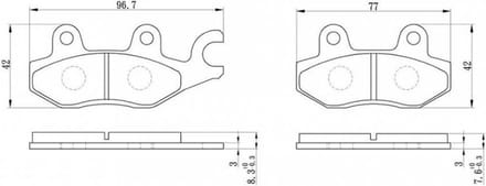 Remblokken Perftec voor Motor Kawasaki 300 Z ABS 2015 tot 2016 vooraan Nieuw