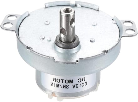 Langzaamloopmotor - DC motor - Display standaard - Hoog koppel - 3 rpm - Zilver