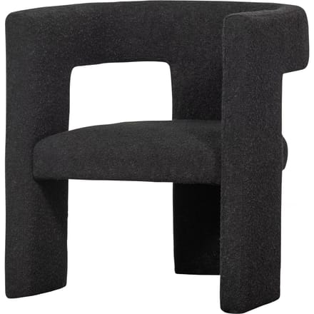 WOOOD Tiwa Fauteuil - Bouclé - Donkergrijs - 70x64x64