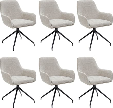 Set van 6 Kick draaistoel Miko - champagne