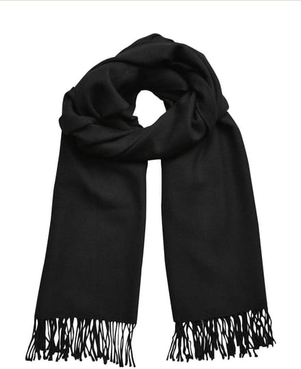 Next - Dames - Premium, in Italië vervaardigde sjaal van middelzware twill - Zwart
