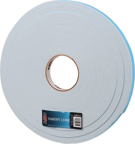 Foam tape dubbelzijdig 3.0mm x 19mm x 25 meter