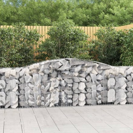vidaXL - Schanskorven - 10 - st - gewelfd - 400x50x80/100 - cm - ijzer
