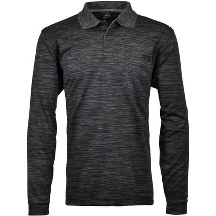 Ragman Polo Softknit Easy Care Space Dyed Donker Grijs Melange / male