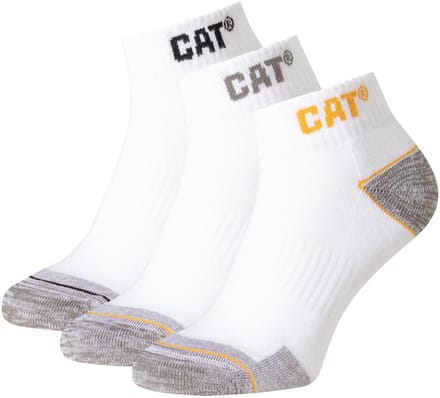 CAT Enkelsokken Heren Work Sneakers 3-paar Korte Werksokken Wit - Maat 43-46