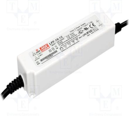 Mean Well LED Trafo 16W 12V DC 1340mA IP30 CV