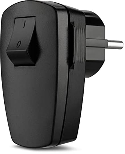 Hoekstekker met Schakelaar - 3680W Maximaal, Zwart