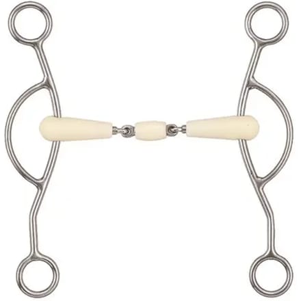 Amerikaans mondbit voor paarden met dubbele scharnier + roller Soyo Happy mouth