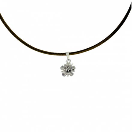 Ketting zilverkleur bloem 45 cm - Charme Bijoux