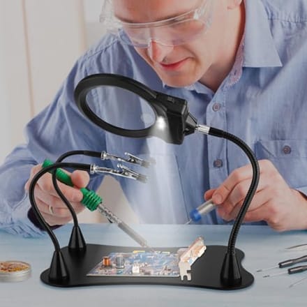 Loeplamp met Magnetische Helpende Hand - Soldeerhulp voor Lassers en Handwerk