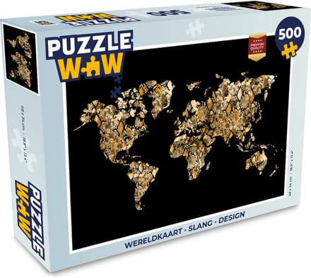Puzzel Wereldkaart - Slang - Design - Legpuzzel - Puzzel 500 stukjes