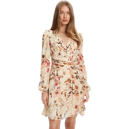 GUESS Ls Romina Pleat Flar Natural Magnolia Pri Größe: M | Minikleider Outlet | Damen | Weiß