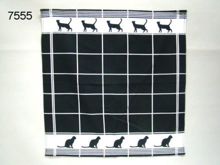Geharo Theedoek Katten – 60 x 60 cm – 100% Katoen – Zwart/Wit